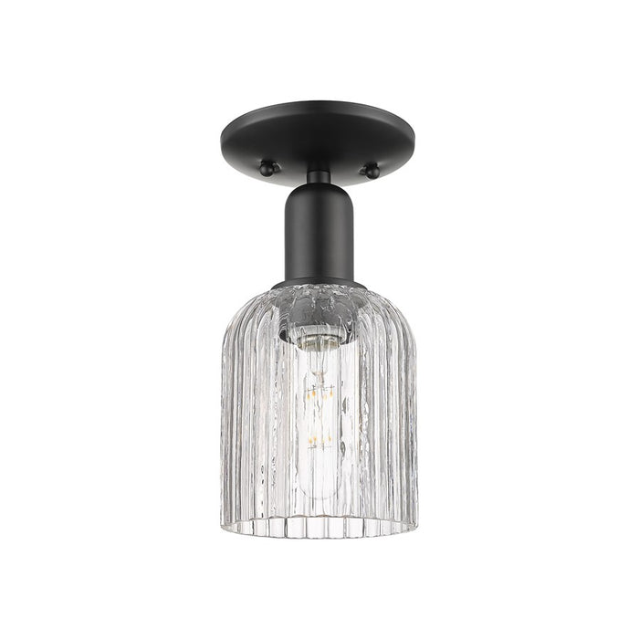 Innovations Bridal Veil 1Lt 5" Semi-Flush, Black/Clear - 716-1C-BK-G559-5CL