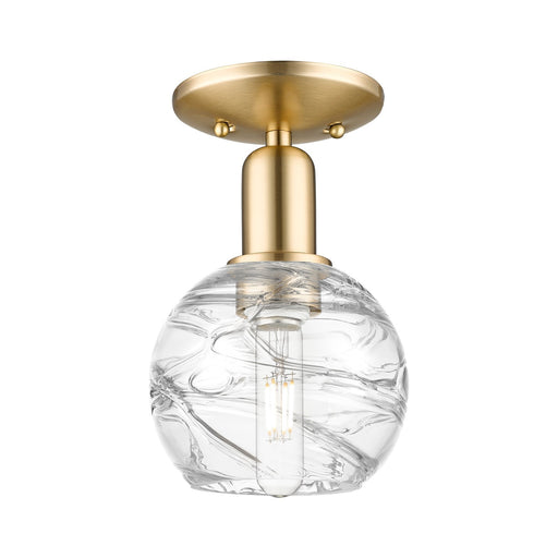 Innovations Athens Deco Swirl 6in 1-Light Semi-Flush Mount | Industrial Champagne Bronze Steel and Clear Glass | Entryway & | Model 716-1C-CB-G1213-6CL