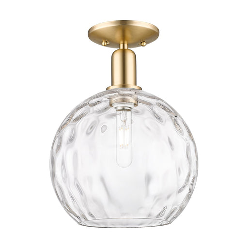 Innovations Athens 10in 1-Light Semi-Flush Mount | Industrial Champagne Bronze Steel and Clear Water Glass | Entryway & Hallway | Model 716-1C-CB-G1215-10