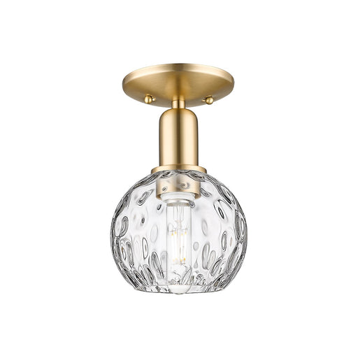 Innovations Athens Water Glass 6in 1-Light Semi-Flush | Industrial Champagne Bronze Steel and Clear Glass | Kitchen & Hallway | Model 716-1C-CB-G1215-6