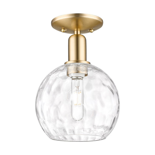 Innovations Athens 8in 1-Light Semi-Flush Mount | Industrial Champagne Bronze Steel and Clear Water Glass | Kitchen & Hallway | Model 716-1C-CB-G1215-8