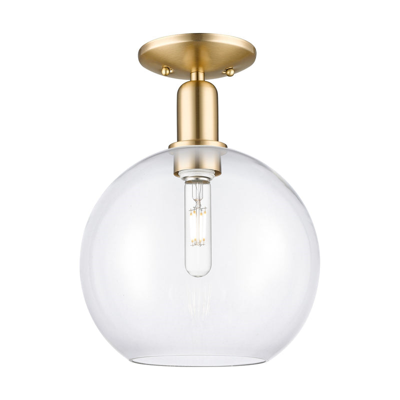 Innovations Athens 10in 1-Light Semi-Flush Mount | Industrial Champagne Bronze Steel and Clear Glass | Entryway & Hallway | 10 x | Model 716-1C-CB-G122-10