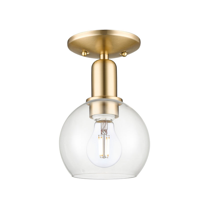 Innovations Athens 6in 1-Light Semi-Flush Mount | Industrial Champagne Bronze Steel and Clear Glass | Entryway & Hallway | 5.88 x | Model 716-1C-CB-G122-6