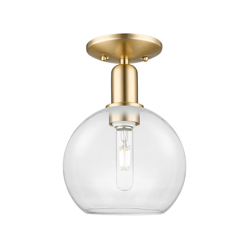 Innovations Athens 8in 1-Light Semi-Flush Mount | Industrial Champagne Bronze Steel and Clear Glass | Entryway & Hallway | 8 x 8 | Model 716-1C-CB-G122-8