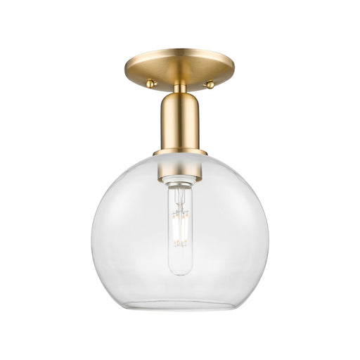 Innovations Athens 8in 1-Light Semi-Flush Mount | Industrial Champagne Bronze Steel and Clear Glass | Entryway & Hallway | 8 x 8 | Model 716-1C-CB-G122-8