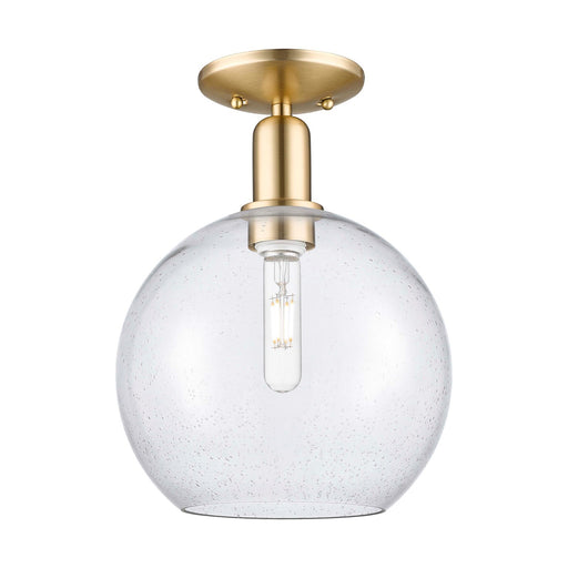 Innovations Athens 10in 1-Light Semi-Flush Mount | Industrial Champagne Bronze Steel and Seedy Glass | Entryway & Hallway | 10 x | Model 716-1C-CB-G124-10