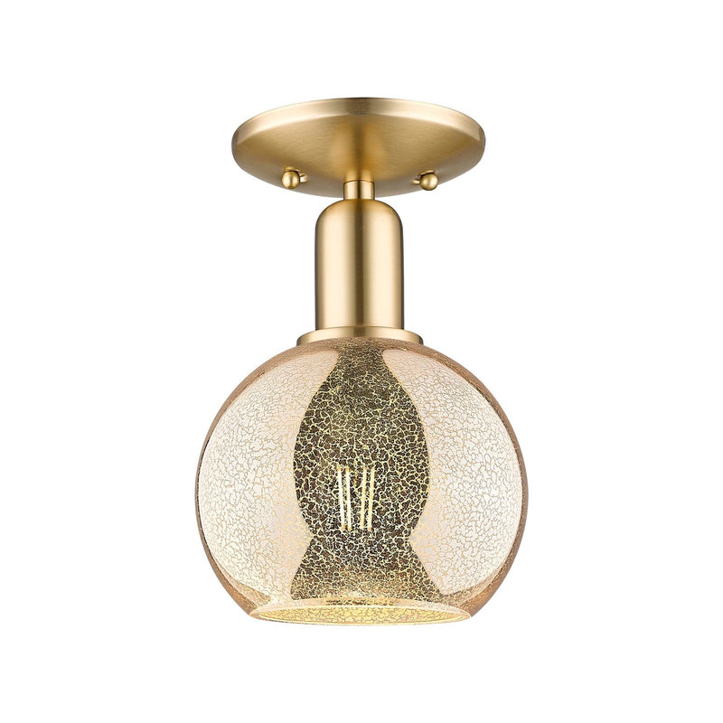 Innovations Athens 6in 1-Light Semi-Flush Mount | Industrial Champagne Bronze Steel and Mercury Glass | Entryway & Hallway | 5.88 | Model 716-1C-CB-G128-6