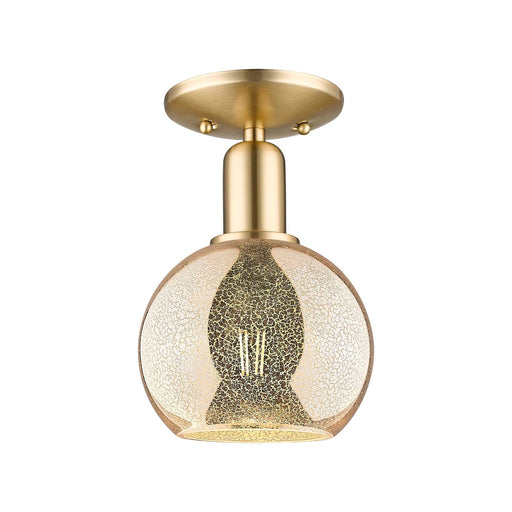 Innovations Athens 6in 1-Light Semi-Flush Mount | Industrial Champagne Bronze Steel and Mercury Glass | Entryway & Hallway | 5.88 | Model 716-1C-CB-G128-6