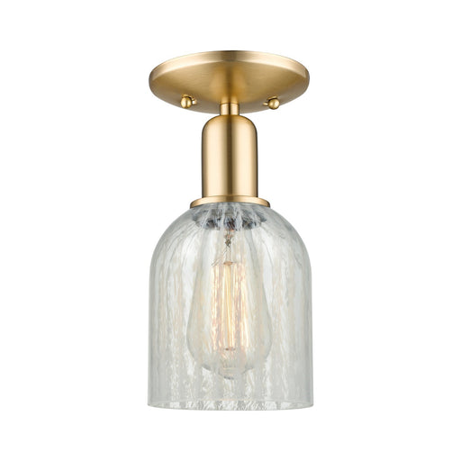 Innovations Caledonia 5in 1-Light Semi-Flush Mount | Industrial Champagne Bronze Steel and Mouchette Glass | Entryway & Hallway | Model 716-1C-CB-G2511