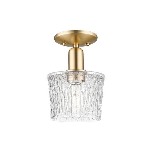 Innovations Niagara 7in 1-Light Semi-Flush Mount | Industrial Champagne Bronze Steel and Clear Glass | Entryway & Hallway | 6.5 x | Model 716-1C-CB-G402