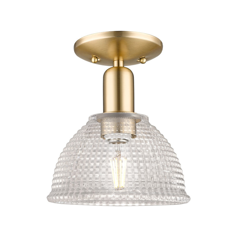 Innovations Arietta 8in 1-Light Semi-Flush Mount | Industrial Champagne Bronze Steel and Clear Glass | Entryway & Hallway | 8 x 8 x | Model 716-1C-CB-G422