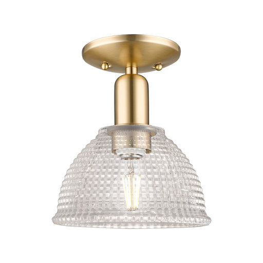 Innovations Arietta 8in 1-Light Semi-Flush Mount | Industrial Champagne Bronze Steel and Clear Glass | Entryway & Hallway | 8 x 8 x | Model 716-1C-CB-G422