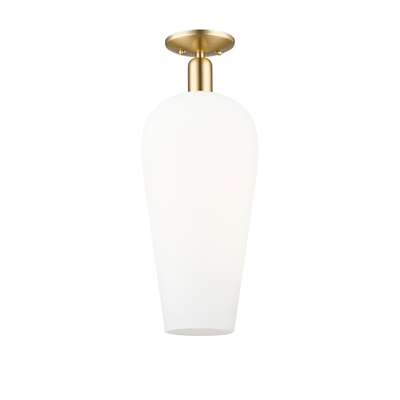 Innovations Chelsea 8in 1-Light Semi-Flush Mount | Industrial Champagne Bronze Steel and White Glass | Entryway & Hallway | 8 x | Model 716-1C-CB-G456-8WH