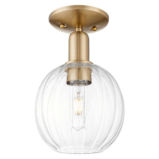Innovations Preston 1Lt 7" Globe Semi-Flush, Bronze/Clear - 716-1C-CB-G458-7CL