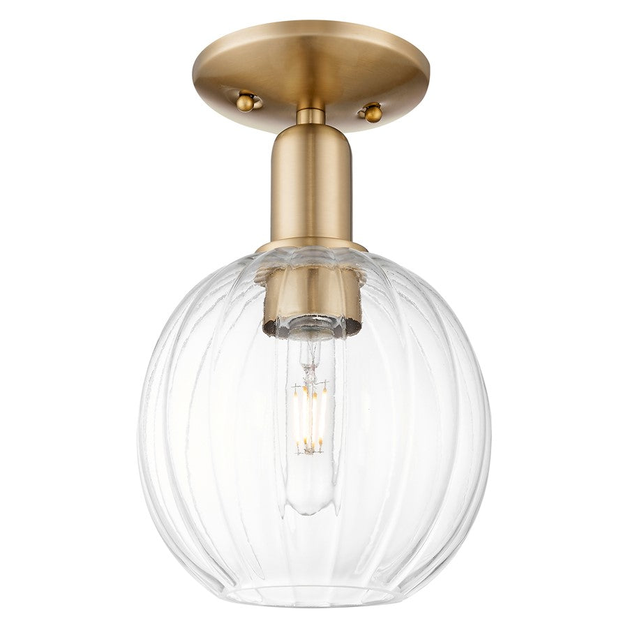 Innovations Preston 1Lt 7" Globe Semi-Flush, Bronze/Clear - 716-1C-CB-G458-7CL