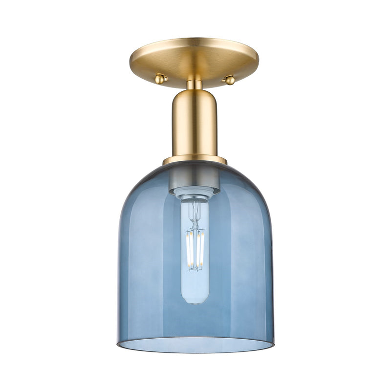 Innovations Bella 6in 1-Light Semi-Flush Mount | Industrial Champagne Bronze Steel and Blue Glass | Entryway & Hallway | 5.5 x | Model 716-1C-CB-G558-6BL