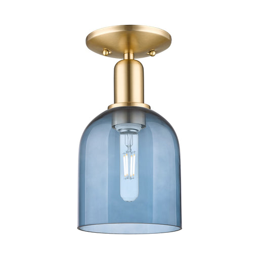 Innovations Bella 6in 1-Light Semi-Flush Mount | Industrial Champagne Bronze Steel and Blue Glass | Entryway & Hallway | 5.5 x | Model 716-1C-CB-G558-6BL