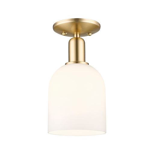 Innovations Bella 6in 1-Light Semi-Flush Mount | Industrial Champagne Bronze Steel and White Glass | Entryway & Hallway | 5.5 | Model 716-1C-CB-G558-6GWH