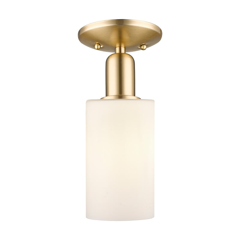 Innovations Clymer 4in 1-Light Semi-Flush Mount | Industrial Champagne Bronze Steel and Matte White Glass | Hallway & Entryway | Model 716-1C-CB-G801