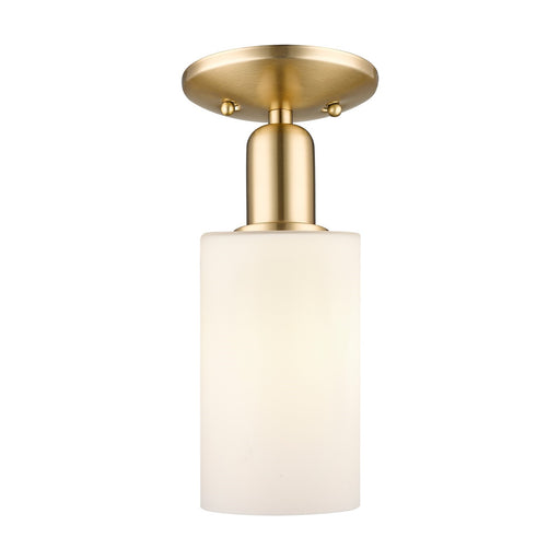 Innovations Clymer 4in 1-Light Semi-Flush Mount | Industrial Champagne Bronze Steel and Matte White Glass | Hallway & Entryway | Model 716-1C-CB-G801
