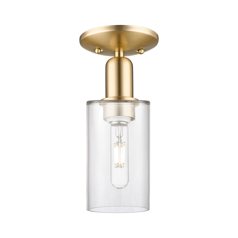 Innovations Clymer 4in 1-Light Semi-Flush Mount | Industrial Champagne Bronze Steel and Clear Glass | Entryway & Hallway | 3.88 x | Model 716-1C-CB-G802