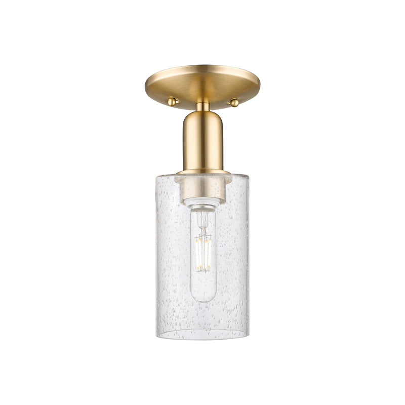 Innovations Clymer 4in 1-Light Semi-Flush Mount | Industrial Champagne Bronze Steel and Seedy Glass | Hallway & Entryway | 3.88 x | Model 716-1C-CB-G804