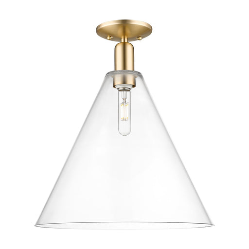 Innovations Berkshire Glass 16in 1-Light Semi-Flush Mount | Industrial Champagne Bronze Steel and Clear Glass | Entryway & | Model 716-1C-CB-GBC-162