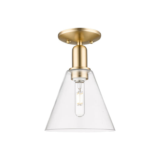 Innovations Berkshire Glass 8in 1-Light Semi-Flush Mount | Industrial Champagne Bronze Steel and Clear Glass | Entryway & Hallway | Model 716-1C-CB-GBC-82
