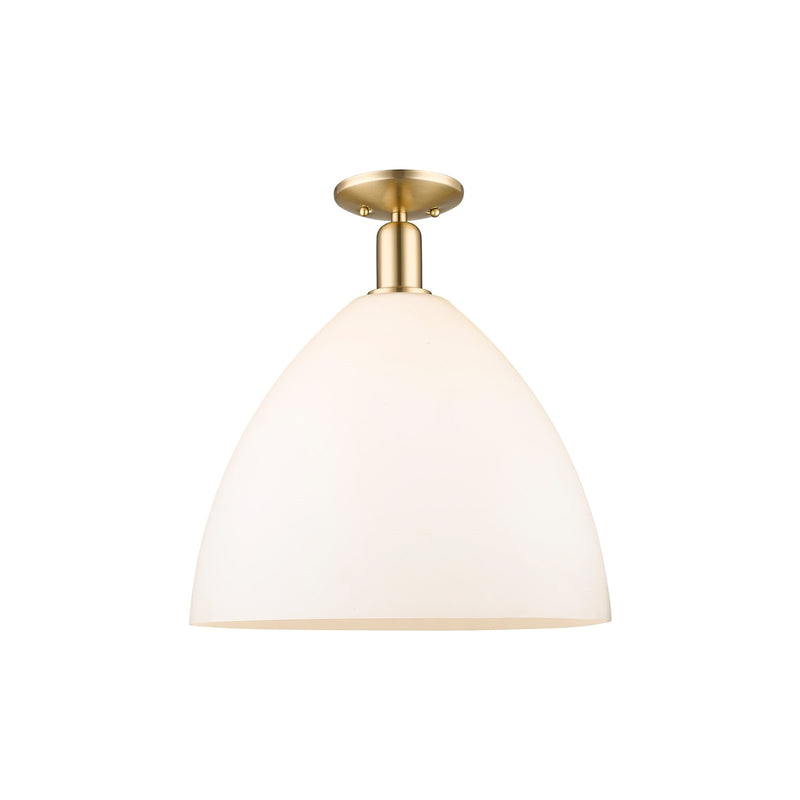 Innovations Bristol 16in 1-Light Semi-Flush Mount | Industrial Champagne Bronze Steel and Matte White Glass | Entryway & Hallway | Model 716-1C-CB-GBD-161