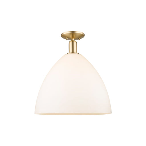 Innovations Bristol 16in 1-Light Semi-Flush Mount | Industrial Champagne Bronze Steel and Matte White Glass | Entryway & Hallway | Model 716-1C-CB-GBD-161