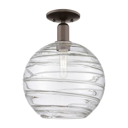 Innovations Athens Deco Swirl 12in 1-Light Semi-Flush Mount | Industrial Oil Rubbed Bronze and Clear Glass | Entryway & | Model 716-1C-OB-G1213-12CL
