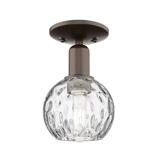 Innovations Athens 6in 1-Light Semi-Flush Mount | Industrial Oil Rubbed Bronze and Clear Water Glass | Damp Rated Hallway & | Model 716-1C-OB-G1215-6