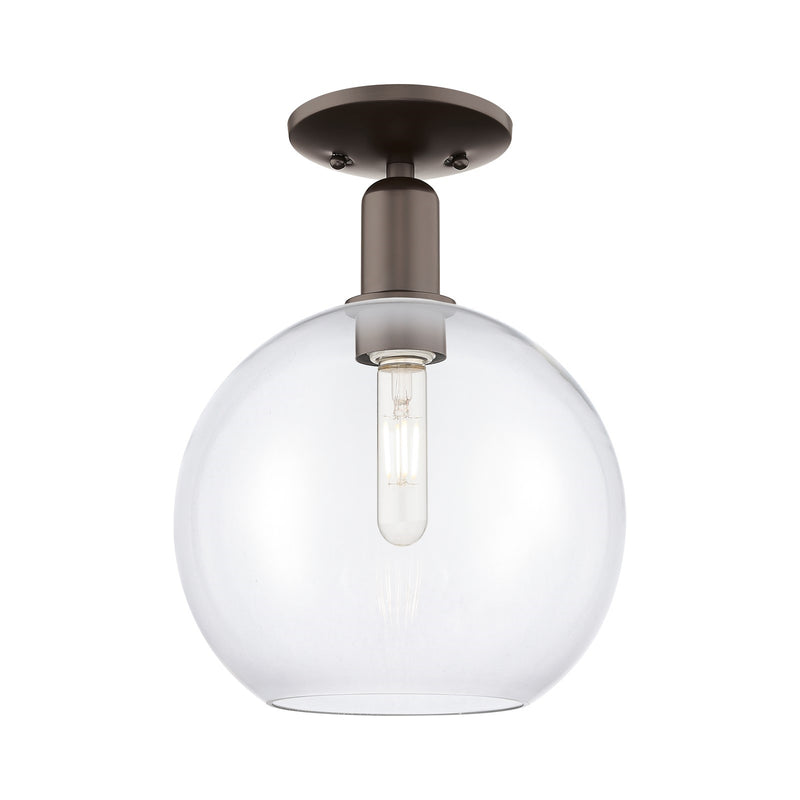 Innovations Athens 10in 1-Light Semi-Flush Mount | Industrial Oil Rubbed Bronze Steel and Clear Glass | Entryway & Hallway | 10 | Model 716-1C-OB-G122-10