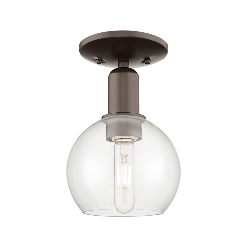 Innovations Athens 1-Light 6in Semi-Flush Mount | Industrial Oil Rubbed Bronze Steel and Clear Glass | Entryway & Hallway | 5.88 | Model 716-1C-OB-G122-6