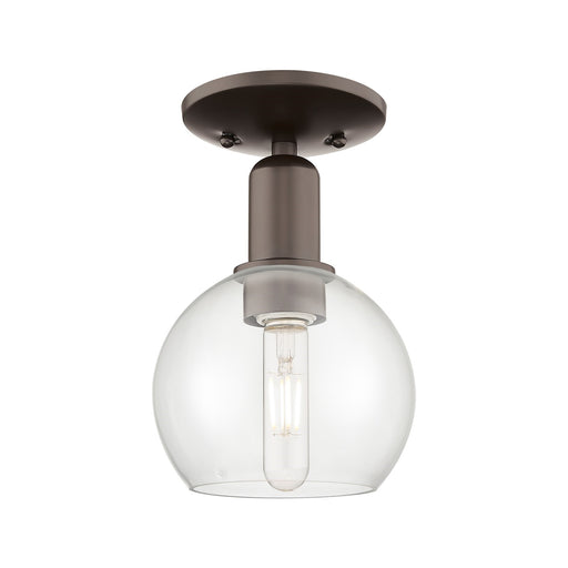 Innovations Athens 1-Light 6in Semi-Flush Mount | Industrial Oil Rubbed Bronze Steel and Clear Glass | Entryway & Hallway | 5.88 | Model 716-1C-OB-G122-6