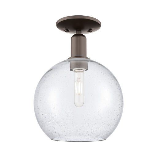 Innovations Athens 10in 1-Light Semi-Flush Mount | Industrial Oil Rubbed Bronze Steel and Seedy Glass | Entryway & Hallway | 10 | Model 716-1C-OB-G124-10