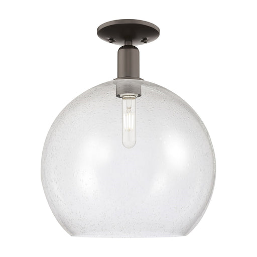Innovations Athens 14in 1-Light Semi-Flush Mount | Industrial Oil Rubbed Bronze Steel and Seedy Glass | Entryway & Hallway | Model 716-1C-OB-G124-14