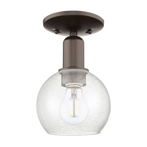 Innovations Athens 6in 1-Light Semi-Flush Mount | Industrial Oil Rubbed Bronze Steel and Seedy Glass | Entryway & Hallway | 5.88 | Model 716-1C-OB-G124-6