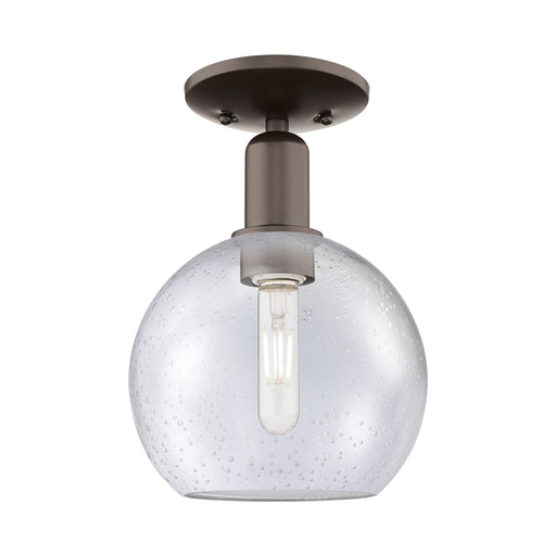 Innovations Athens 8in 1-Light Semi-Flush Mount | Industrial Oil Rubbed Bronze Steel and Seedy Glass | Hallway & Entryway | 8 x | Model 716-1C-OB-G124-8