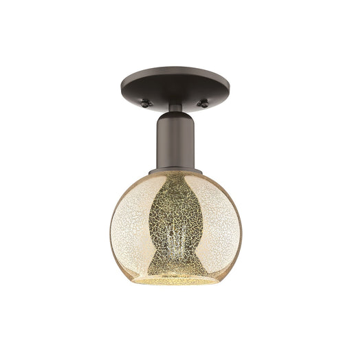 Innovations Athens 6in 1-Light Semi-Flush Mount | Industrial Oil Rubbed Bronze Steel and Mercury Glass | Entryway & Hallway | Model 716-1C-OB-G128-6