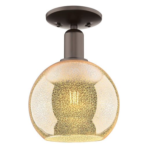 Innovations Athens 8in 1-Light Semi-Flush Mount | Industrial Oil Rubbed Bronze Steel and Mercury Glass | Entryway & Hallway | 8 x | Model 716-1C-OB-G128-8