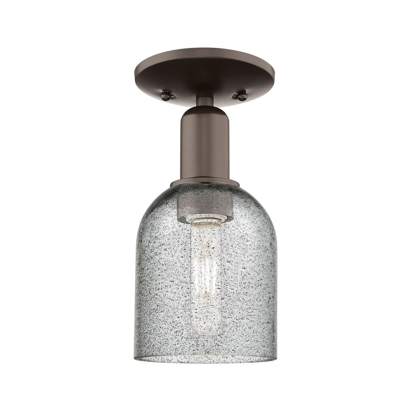 Innovations Caledonia 5in 1-Light Semi-Flush Mount | Industrial Oil Rubbed Bronze Steel and Charcoal Glass | Entryway & Hallway | 5 | Model 716-1C-OB-G257