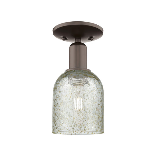 Innovations Caledonia 5in 1-Light Semi-Flush Mount | Industrial Oil Rubbed Bronze Steel and Mica Glass | Damp Location Hallway & | Model 716-1C-OB-G259