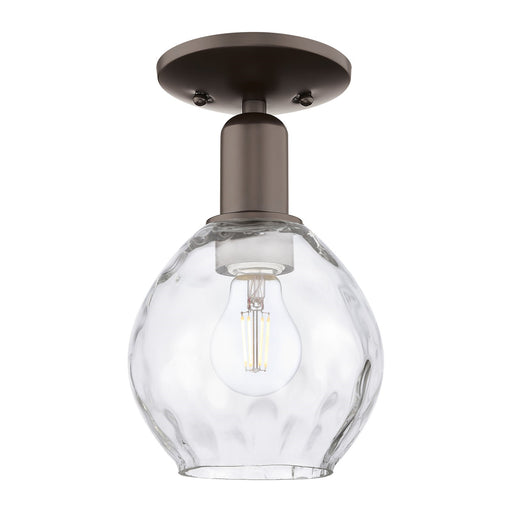 Innovations Waverly 6in 1-Light Semi-Flush Mount | Industrial Oil Rubbed Bronze Steel and Clear Water Glass | Entryway & Hallway | Model 716-1C-OB-G362