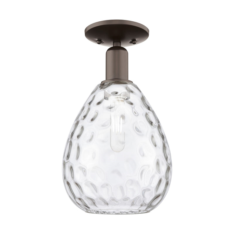 Innovations Waverly 8in 1-Light Semi-Flush Mount | Industrial Oil Rubbed Bronze Steel and Clear Glass | Entryway & Hallway | 8 x | Model 716-1C-OB-G372