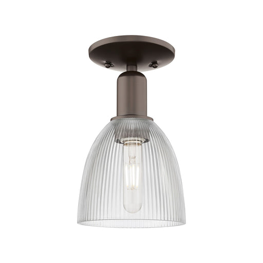 Innovations Castile 6in 1-Light Semi-Flush Mount | Industrial Oil Rubbed Bronze Steel and Clear Glass | Hallway & Entryway | 6 x 6 | Model 716-1C-OB-G382