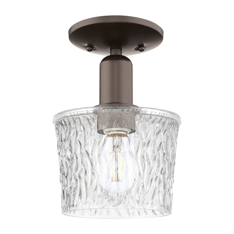 Innovations Niagara 6.5in 1-Light Semi-Flush Mount | Industrial Oil Rubbed Bronze Steel and Clear Glass | Entryway & Hallway | 6.5 | Model 716-1C-OB-G402