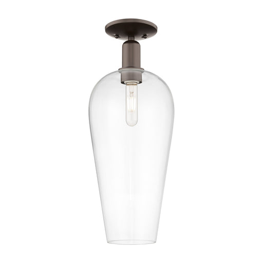 Innovations Chelsea 8in 1-Light Semi-Flush Mount | Industrial Oil Rubbed Bronze Steel and Clear Glass | Entryway & Hallway | 8 | Model 716-1C-OB-G456-8CL