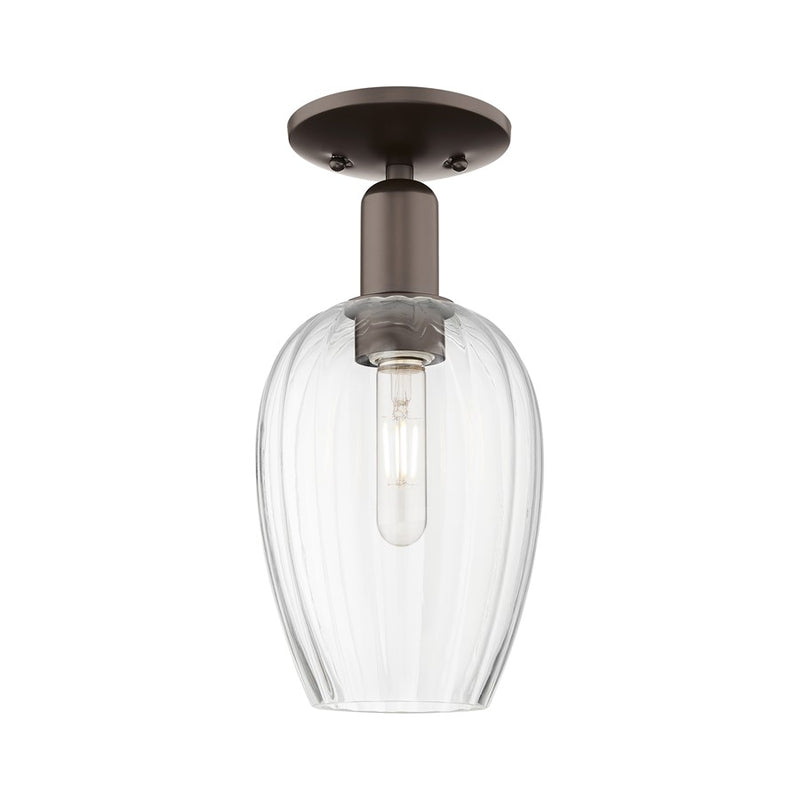 Innovations Preston 1Lt 6" Flute Semi-Flush, OB/Clear - 716-1C-OB-G457-6CL