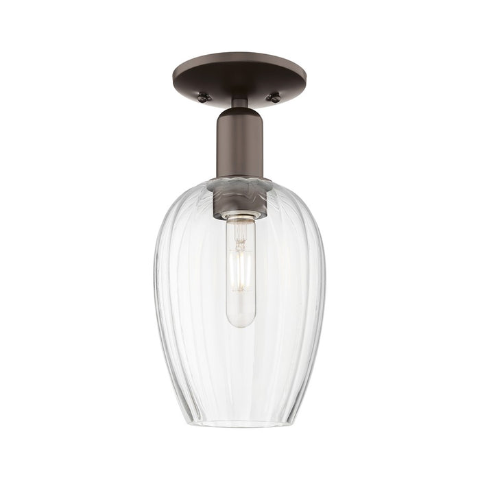 Innovations Preston 1Lt 6" Flute Semi-Flush, OB/Clear - 716-1C-OB-G457-6CL